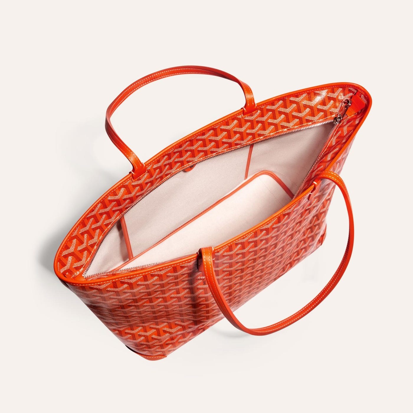 Goyard Artois Tote MM Orange Goyardine Canvas & Chevroches Calfskin Palladium Hardware - Image 4